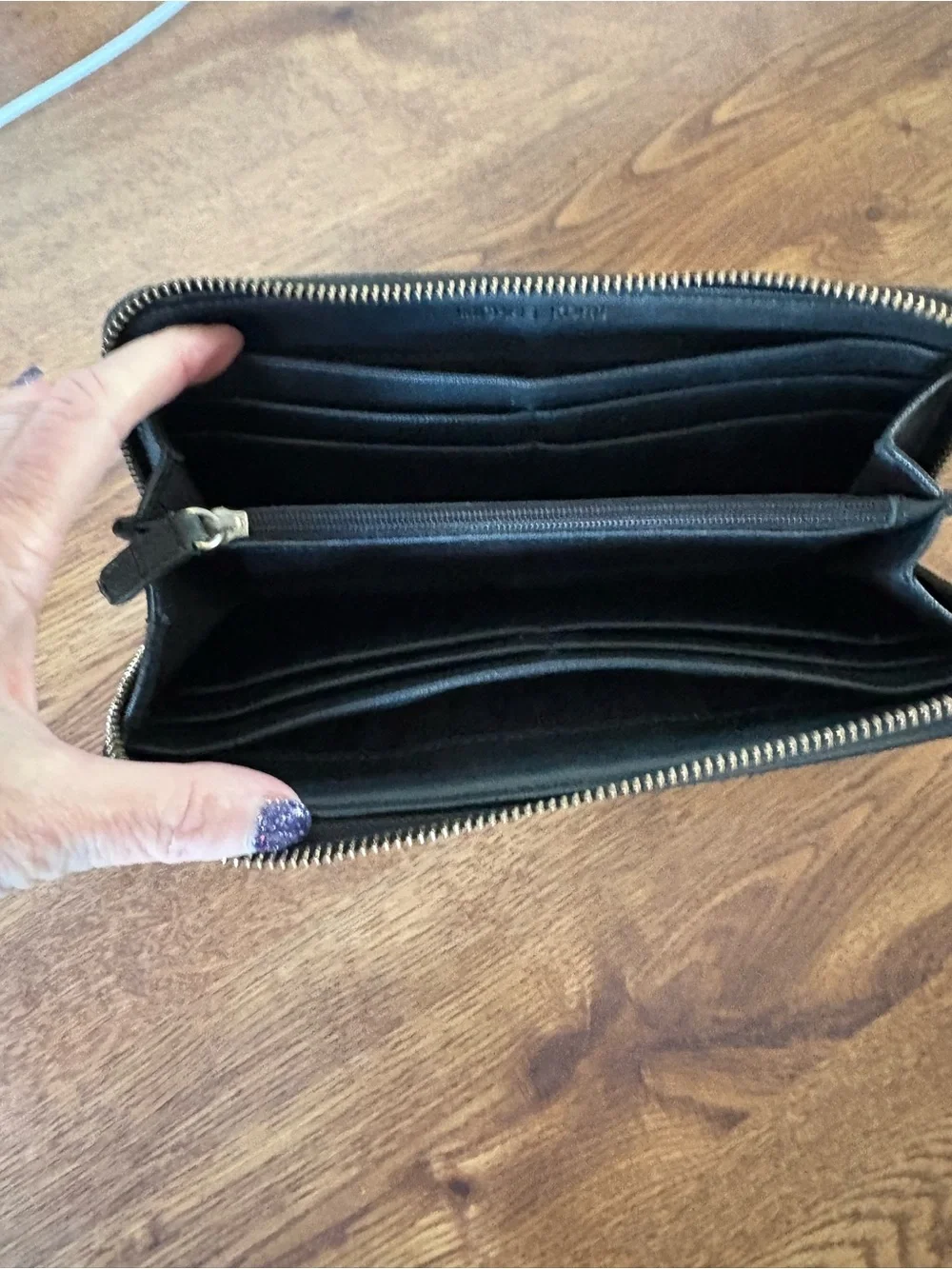 Michael Kors Genuine Black Leather Logo Jet Set Wallet